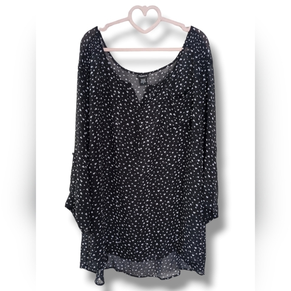 Torrid Heart Print Chiffon Blouse - Picture 2 of 7
